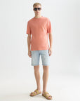 3 Crosses Cotton-Linen Regular-Fit T-Shirt Men T-Shirts Scotch Soda Homme Canyon Clay XXL