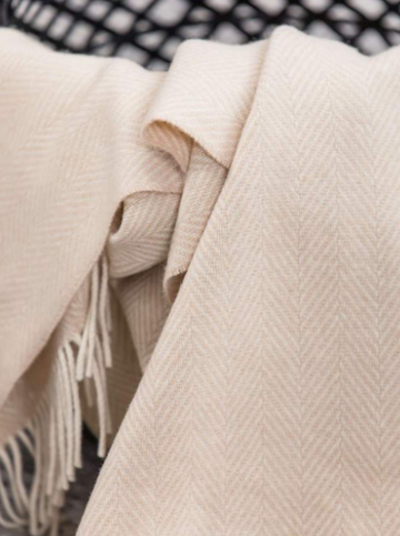 REVERSIBLE KEEM BAY THROW IN CASHMERE & LAMBWOOL