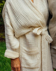 6-8842 Crinkle Linen/Cotton Robe Indaba trading co