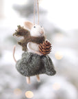 Pinecone Patrice Mouse Holiday Ornament Christmas Decoration Indaba trading co