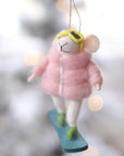Snowboard Sadie Mouse Holiday Ornament Christmas Decoration Indaba trading co