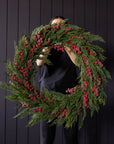 Red Plum Berry Wreath LED