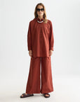 Cotton Voile Pull-On Beach Pant Woman Scotch Soda Femme Burnt Henna XS