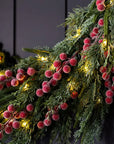 Red Plum Berry Wreath LED