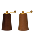 ACADIA WOOD AND GOLD STAINLESS SALT & PEPPER, SET OF 2