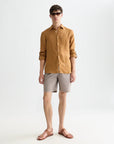 Fave Cotton-Linen Yarn-Dyed Ragular-Fit Bermuda Shorts Men Shorts Scotch Soda Homme Cathay Spice Dobby 29