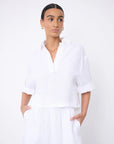Laia linen polo shirt Polos Notshy BLANC S