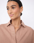 Laia linen polo shirt Polos Notshy MOKA XL