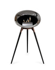 Le Feu Ground High Dome Chromed Silver Fireplaces Nüline Distribution mocca black oak steel burner