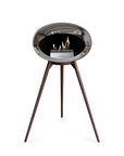 Le Feu Ground High Dome Chromed Silver Fireplaces Nüline Distribution mocca smoked oak steel burner