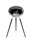 Le Feu Ground High Dome Chromed Silver Fireplaces Nüline Distribution white black oak steel burner