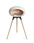 Le Feu Ground High Dome White Fireplaces Nüline Distribution black soaptreated oak steel burner
