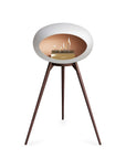 Le Feu Ground High Dome White Fireplaces Nüline Distribution mocca smoked oak rose gold burner