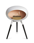 Le Feu Ground Low Dome White Fireplaces Nüline Distribution white black oak rose gold burner