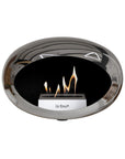 Le Feu Wall Dome Chromed Silver Fireplaces Nüline Distribution black steel burner