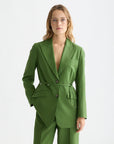 Linen Blend Blazer with Charm Tailoring Scotch Soda Femme Garden Green XS