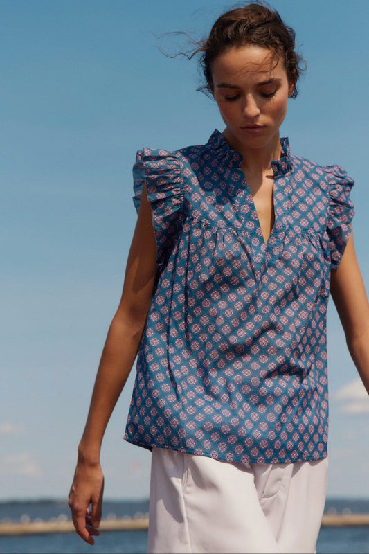MELISSA NEPTON - Spencer navy gem blouse women-accessories MELISSA NEPTON   