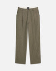 Pleated Pinstriped Cotton-Linen Loose Straight-Fit Chino Men Trousers Scotch Soda Homme
