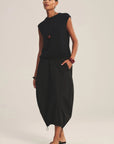 STRIPE RIB & POPLIN MIX MEDIA SKIRT Woman VELVET SAHARA XS
