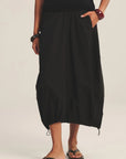 STRIPE RIB & POPLIN MIX MEDIA SKIRT Woman VELVET SAHARA L