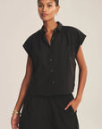 STRIPE RIB & POPLIN MIX MEDIA TOP Blouses VELVET