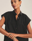 STRIPE RIB & POPLIN MIX MEDIA TOP Blouses VELVET SAHARA XS