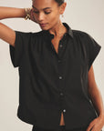 STRIPE RIB & POPLIN MIX MEDIA TOP Blouses VELVET SAHARA S