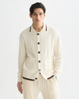 Structured Boucle Cardigan Men Knitwear Scotch Soda Homme Eggnog L