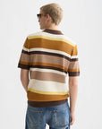Structured Striped Knitted Polo Men Polos Scotch Soda Homme Cathay Spice Stripe L