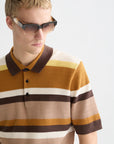 Structured Striped Knitted Polo Men Polos Scotch Soda Homme Cathay Spice Stripe M