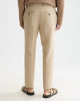 Stuart Structured Linen-Blend Regular Slim-fit Chino Men Trousers Scotch Soda Homme Amphora Micro Check 31-30