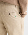 Stuart Structured Linen-Blend Regular Slim-fit Chino Men Trousers Scotch Soda Homme Amphora Micro Check 34-32