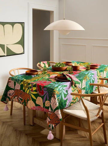 TABLECLOTH WITH TASSELS - Dora Nola DORA NOLA Vert