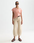 Tencel V-Neck Short Sleeve Sweater Woman Scotch Soda Femme Canyon Clay XS