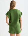 Tencel V-Neck Short Sleeve Sweater Woman Scotch Soda Femme Garden Green S