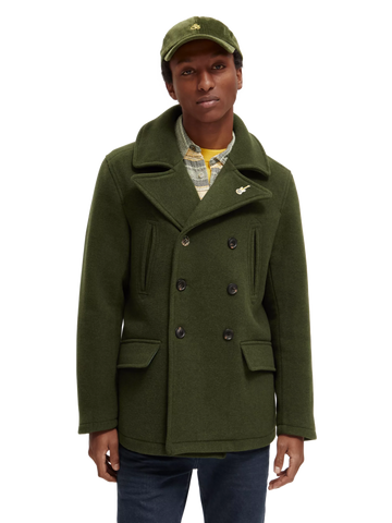 173067-Double-breasted wool-blended peacoat PepinShop
