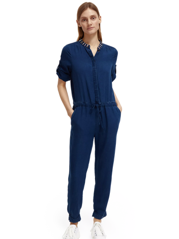 173452-Beaded indigo jumpsuit Woman Scotch & Soda