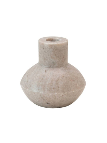4" NATURAL BEIGE MARBLE TAPER HOLDER Candel Holders Bloomingville
