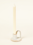 STONEWARE TAPER HOLDER WITH HANDLE