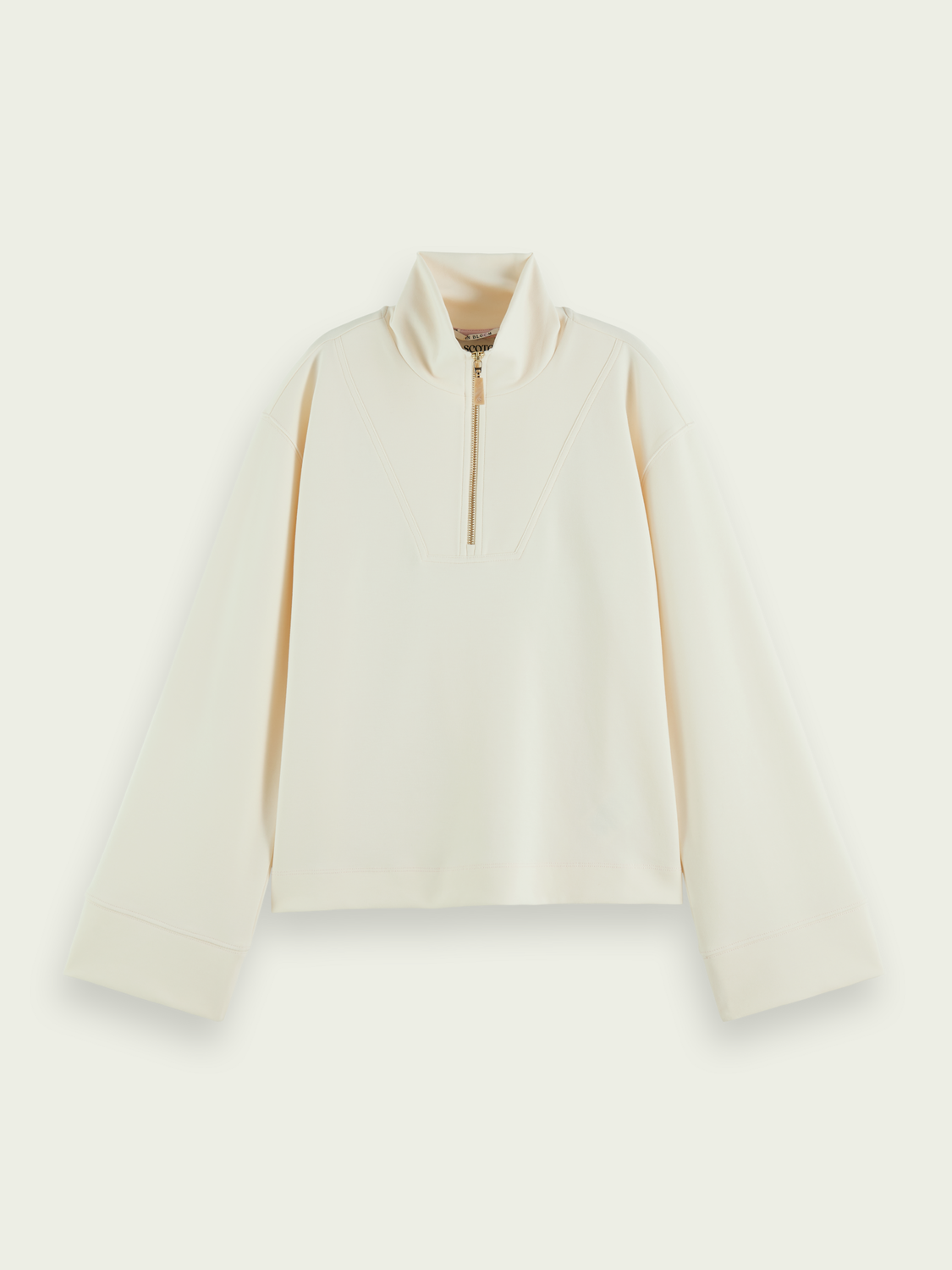 SCOTCH & SODA - Sweat demi-zip manches trompette