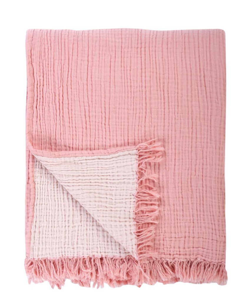 COCOON REVERSIVLE BLANKET SOFT PINK