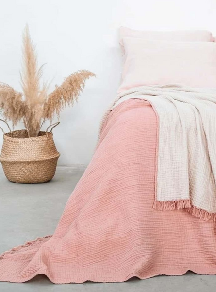 COCOON REVERSIVLE BLANKET SOFT PINK