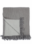 COCOON REVERSIBLE THROW & BLANKET STONE