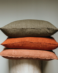 LINA LINEN PILLOW - RUST living-decorative-object Indaba trading co