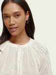 SCOTCH & SODA - Blouse nervurée en coton bio brodée