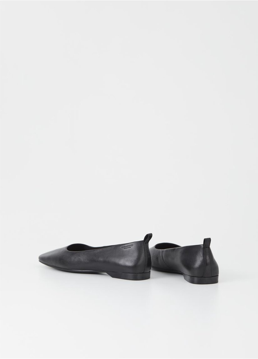 Delia flat Leather Black - Vagabon shoes vagabon   