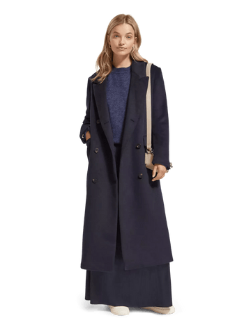 Double Breasted Wool Coat clothing Scotch & Soda XS Dark Blue