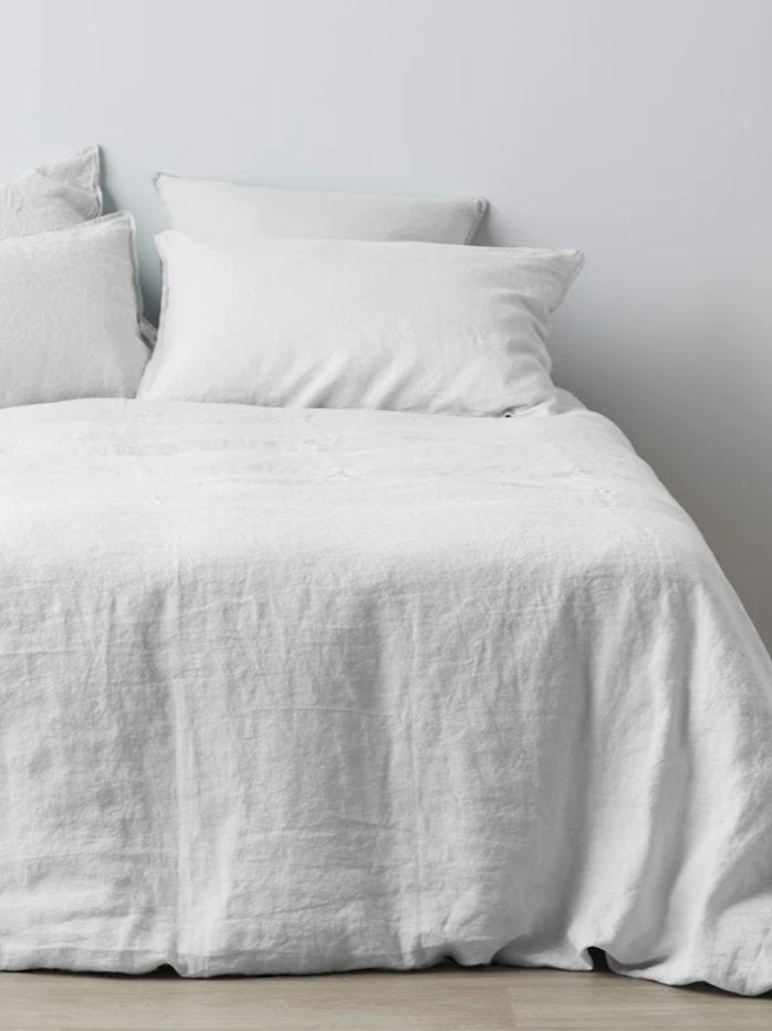 Duvet cover Queen in Soft Linen Snow living-bedding onesky Duvet Queen set  with 2  Pillowcase In Stock 