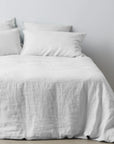 Duvet cover+ 2 PILLOWS Queen in Soft Linen Snow living-bedding onesky Duvet Queen set with 2 Pillowcase In Stock