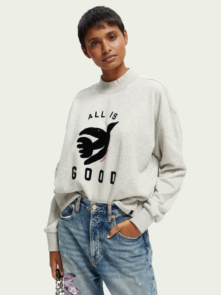 SCOTCH & SODA - Sweat court col cheminée coupe ample